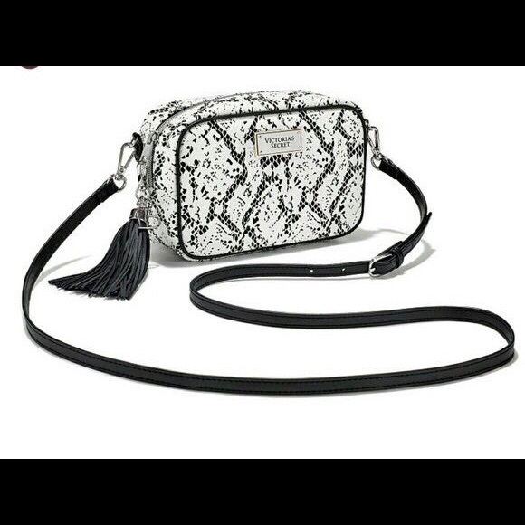PINK Victoria's Secret Handbags - Victoria's Secret Black and White Crossbody Bag